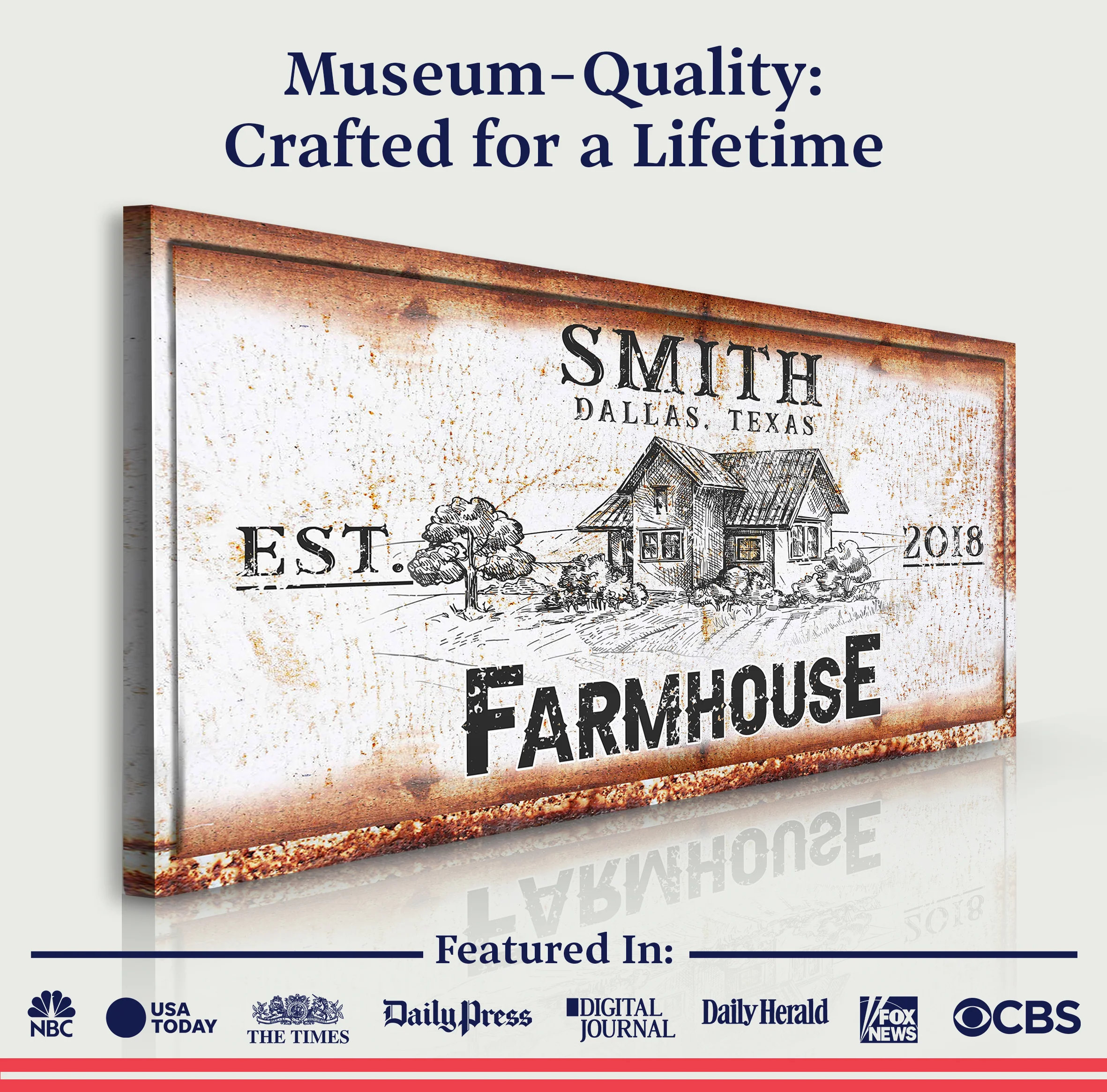 Rustic Farmhouse Personalized Sign III - Image 3